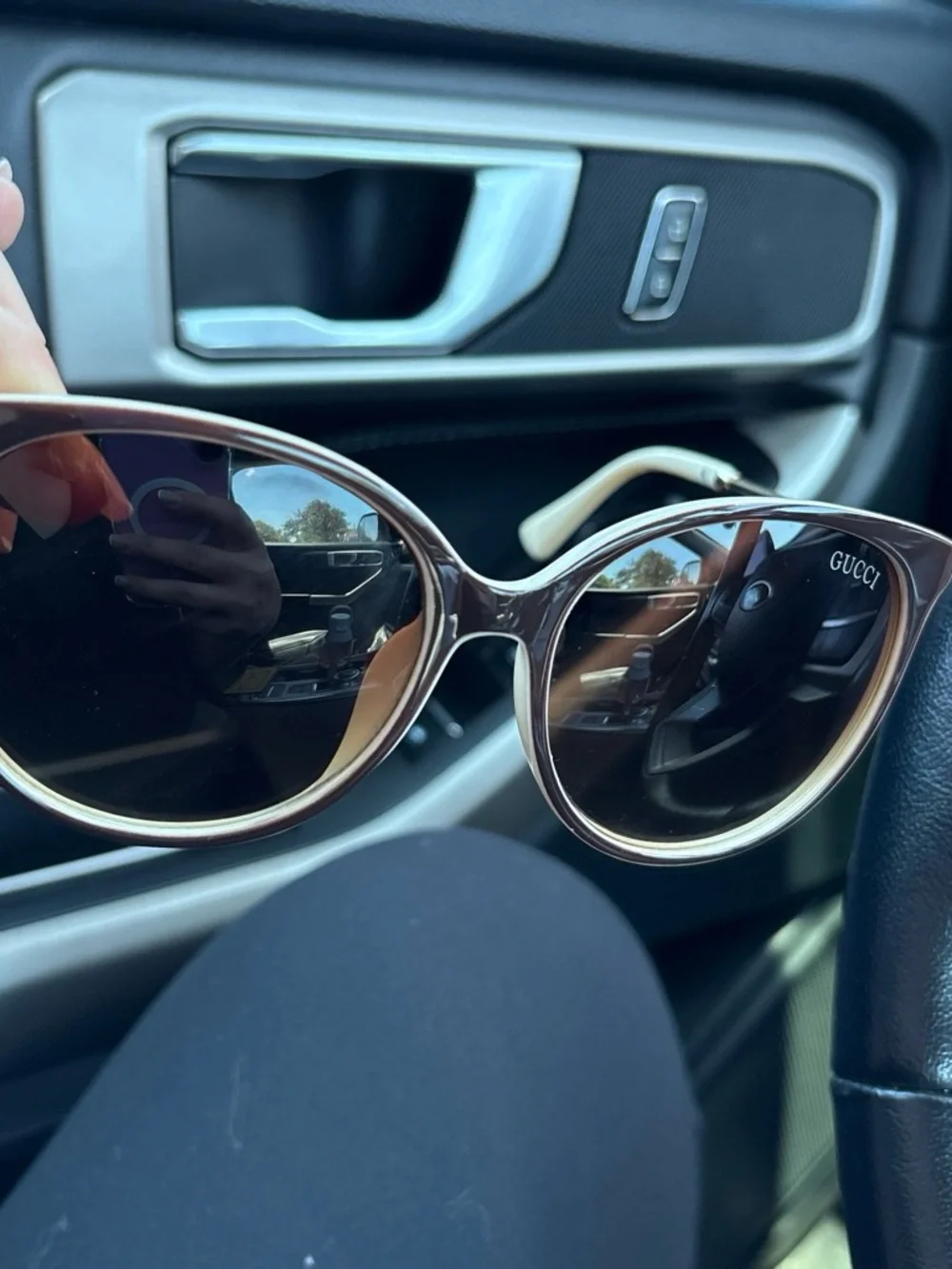 Gucci Brown Gradient Round Women's Sunglasses